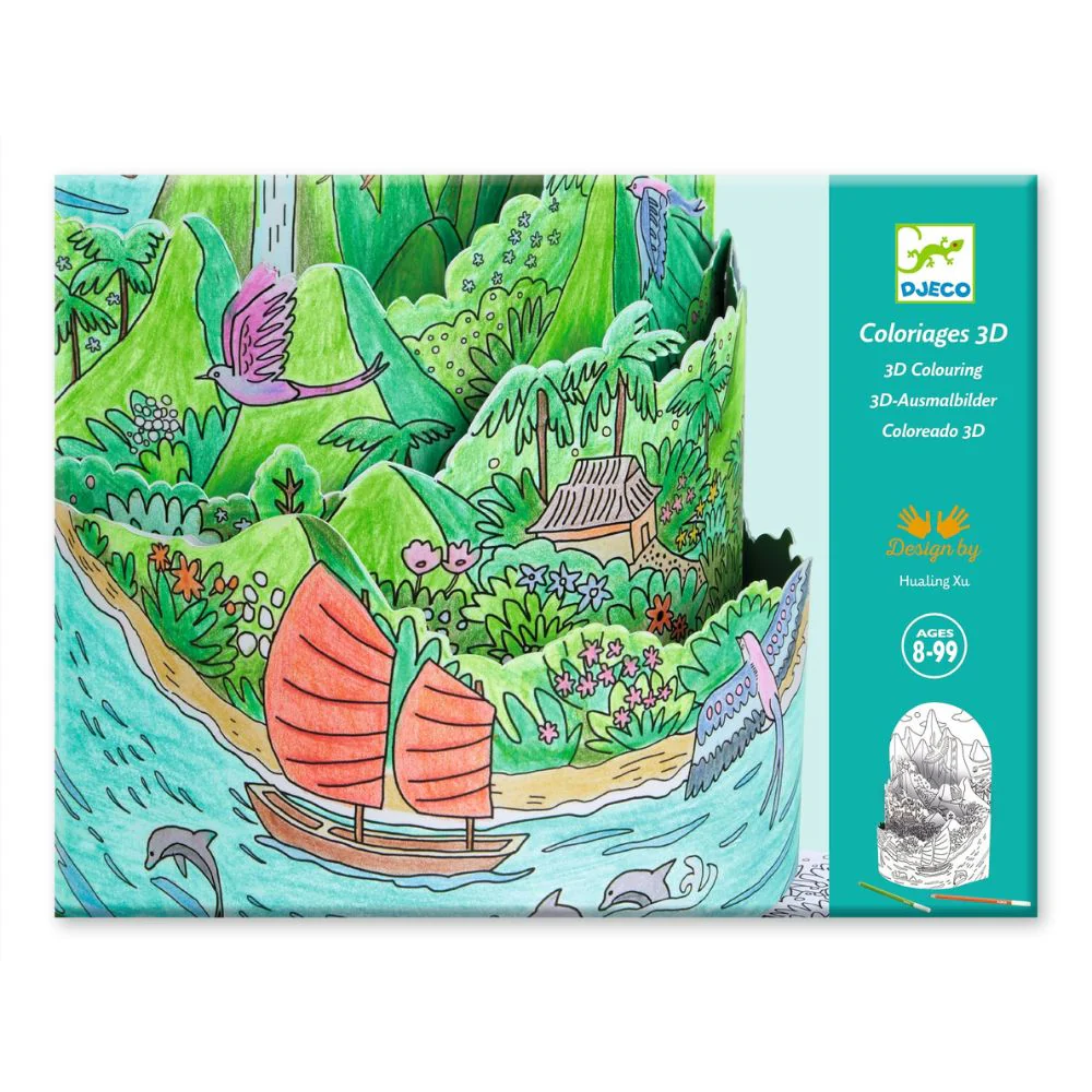 Djeco Diorama Colouring - Top Of My Island - Image 2
