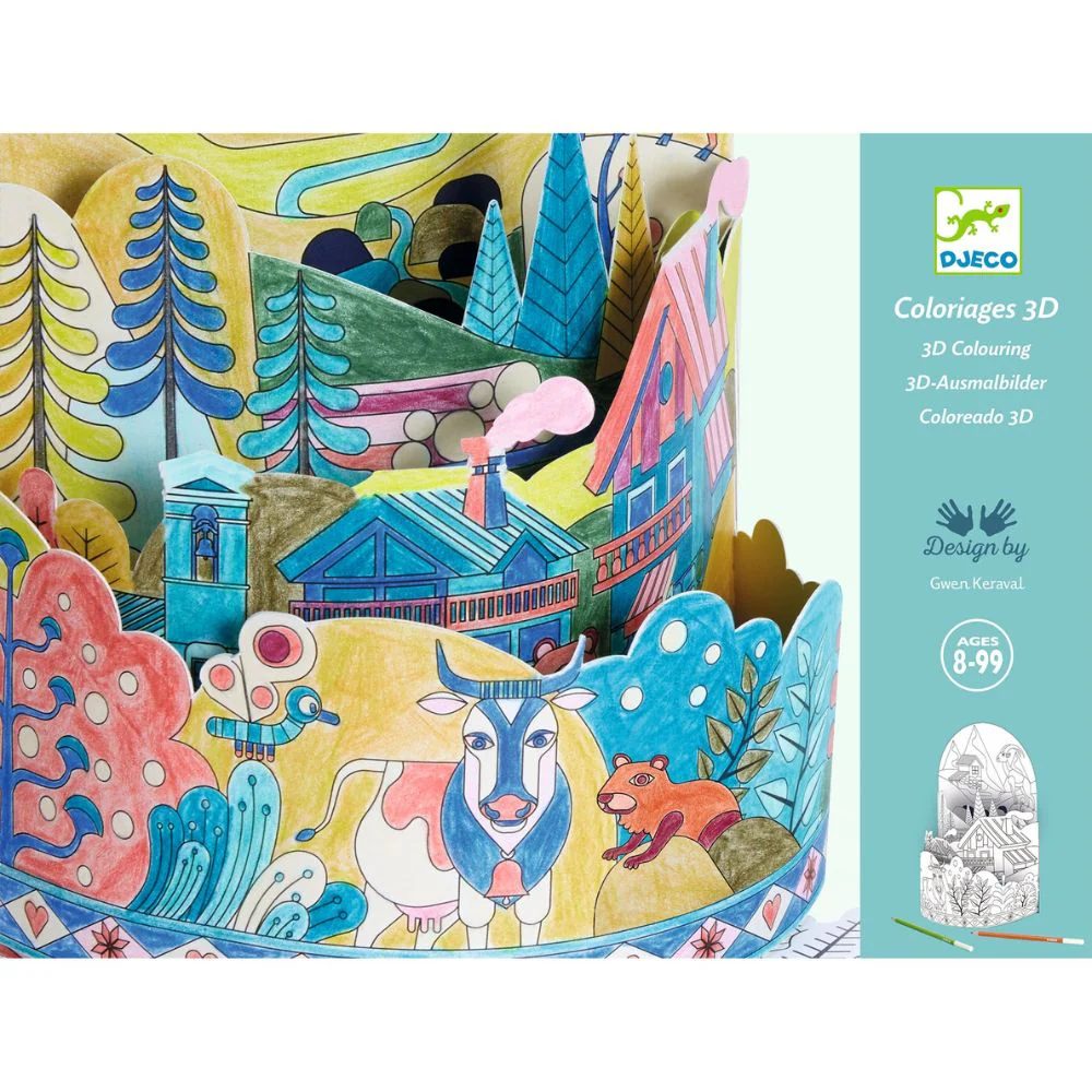 Djeco Diorama Colouring - Top Of The World - Image 4