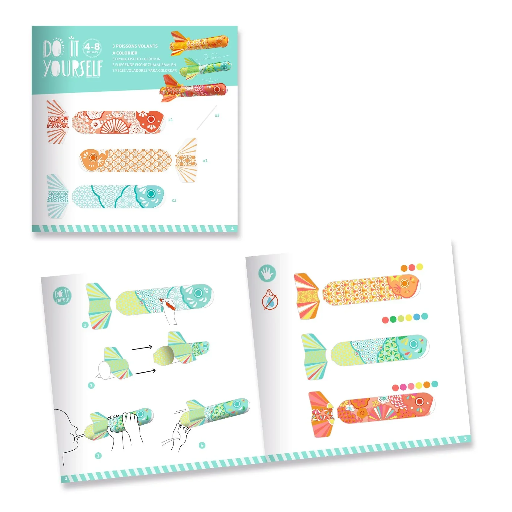 Djeco Do It Yourself - 3 Flying Fish To Colour In - Image 7