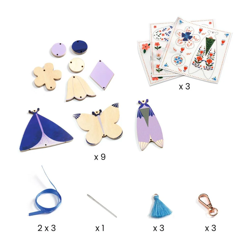 Djeco Do It Yourself Butterflies - 3 Bag Charms To Create - Image 3