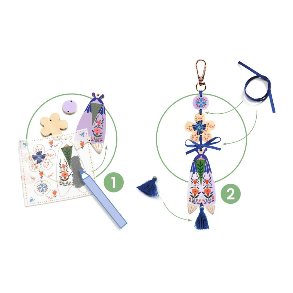 Djeco Do It Yourself Butterflies - 3 Bag Charms To Create - Image 4