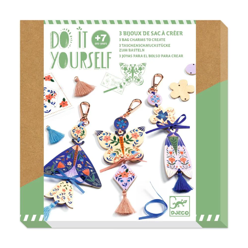 Djeco Do It Yourself Butterflies - 3 Bag Charms To Create - Image 6