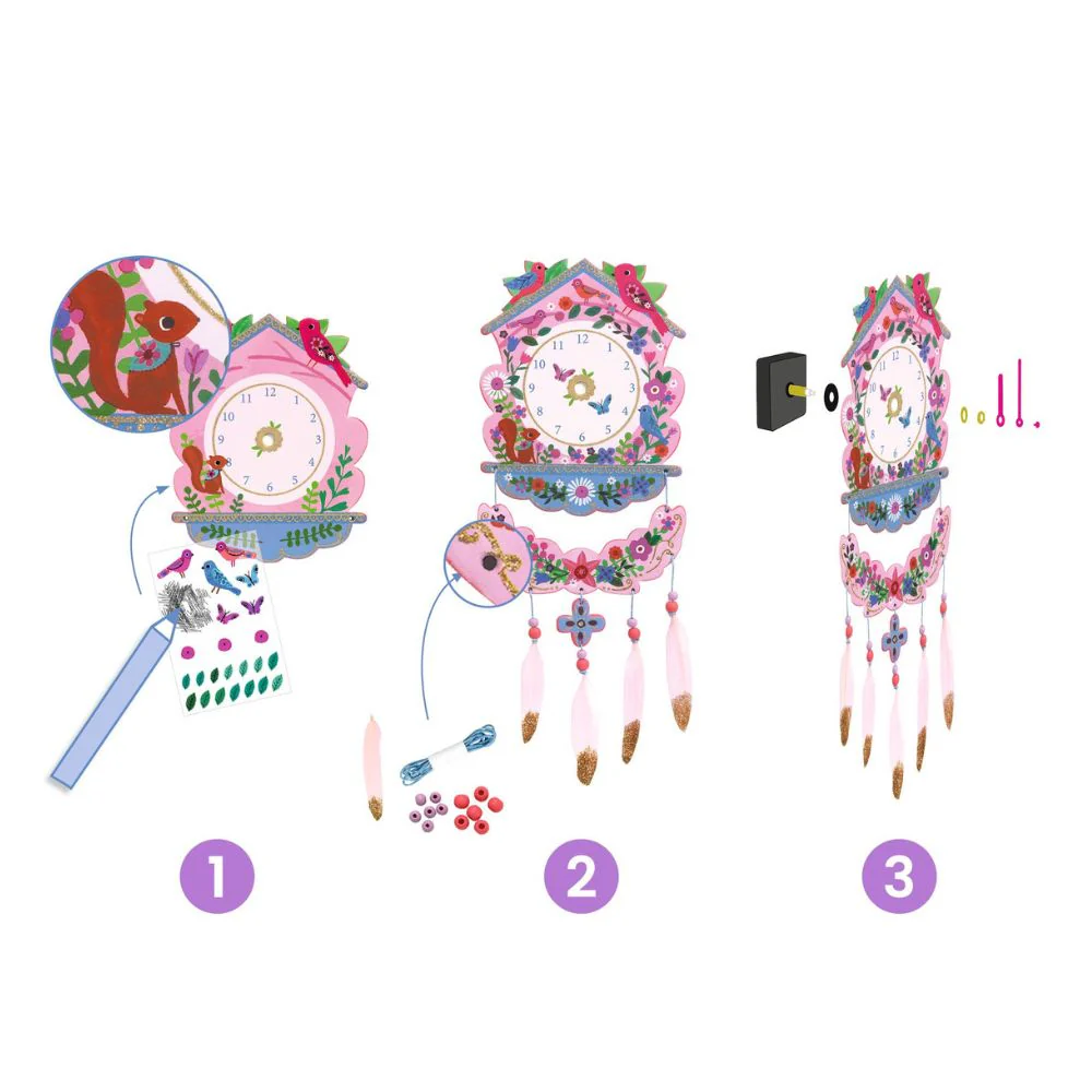 Djeco Do It Yourself Cuckoo - Create A Clock With Stickers - Image 3