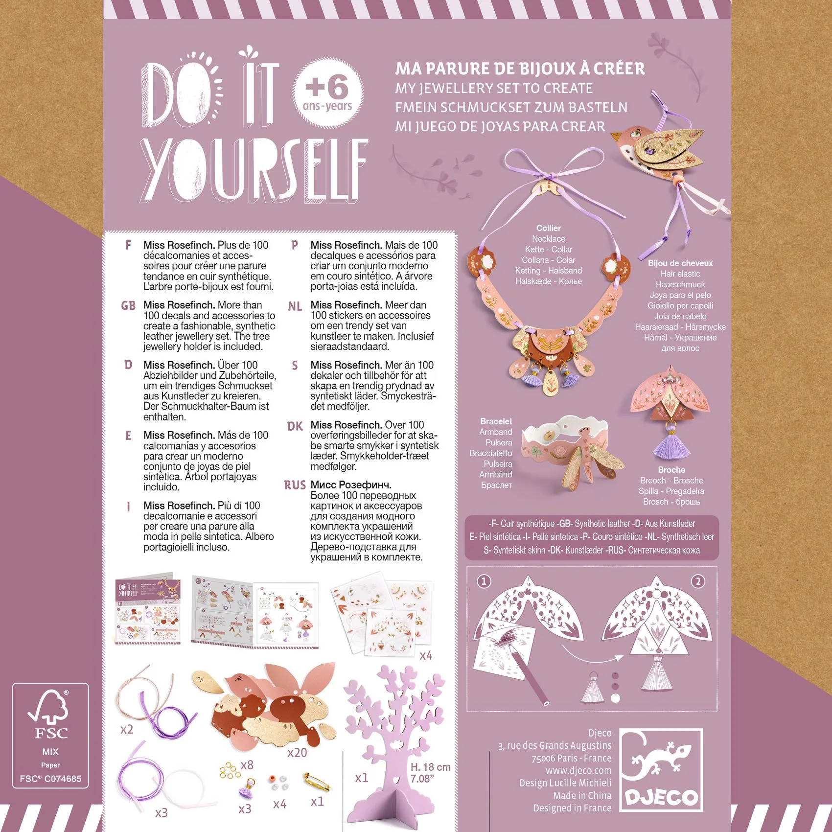 Djeco Do It Yourself Miss Rosefinch - Leather Jewellery To Make, - Image 9