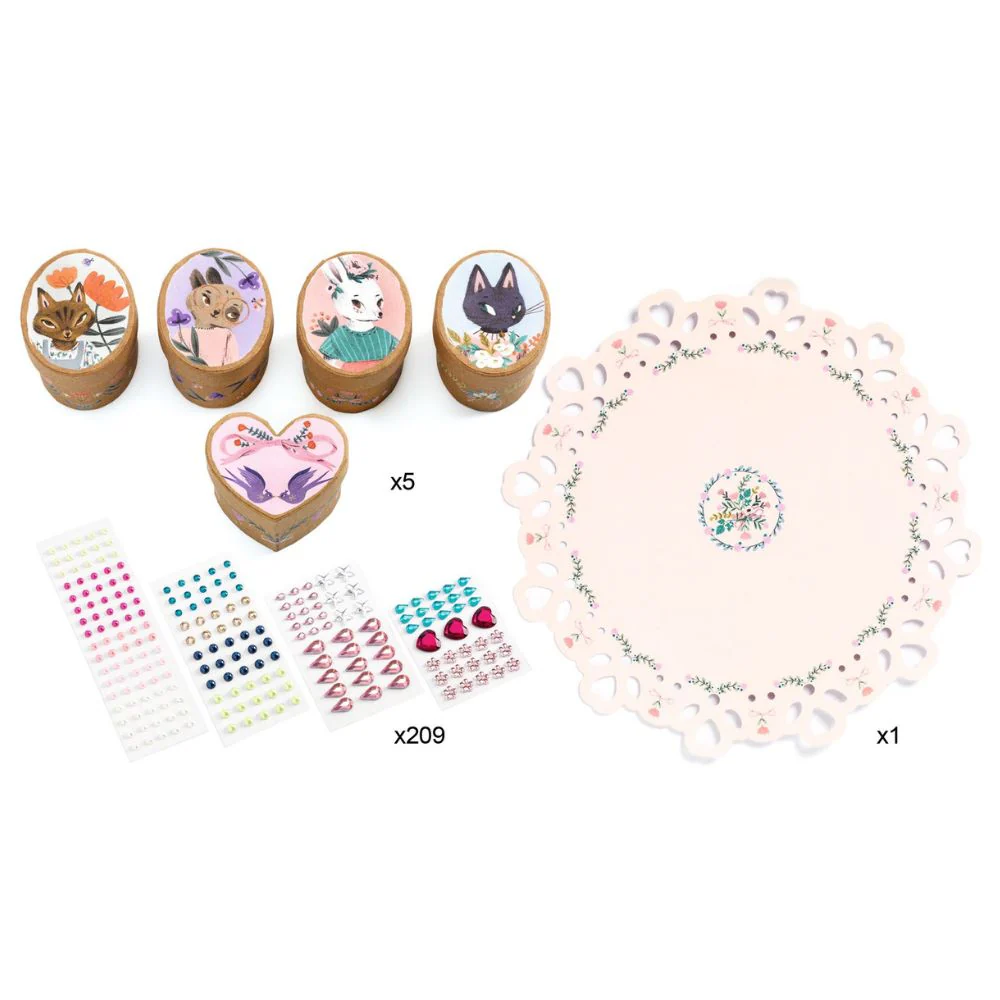 Djeco Do It Yourself Mosaic Boxes - Adorable - Image 2