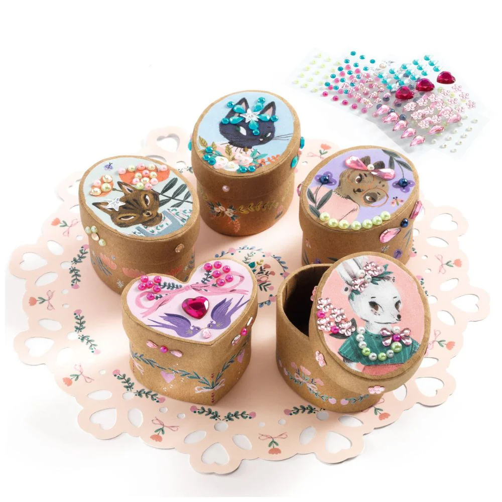 Djeco Do It Yourself Mosaic Boxes - Adorable - Image 4