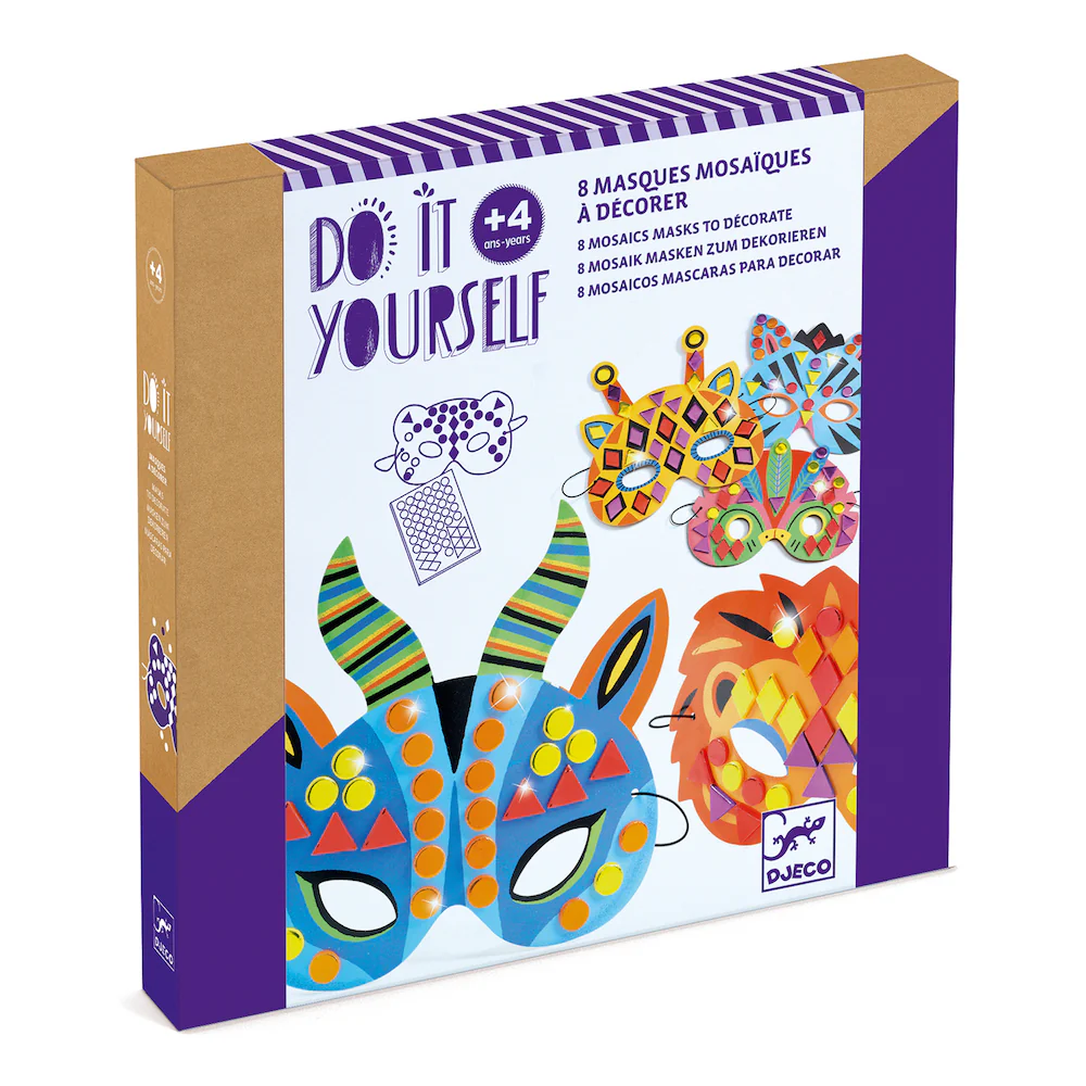 Djeco Do It Yourself - 8 Mosaic Masks to Decorate Jungle - Image 7