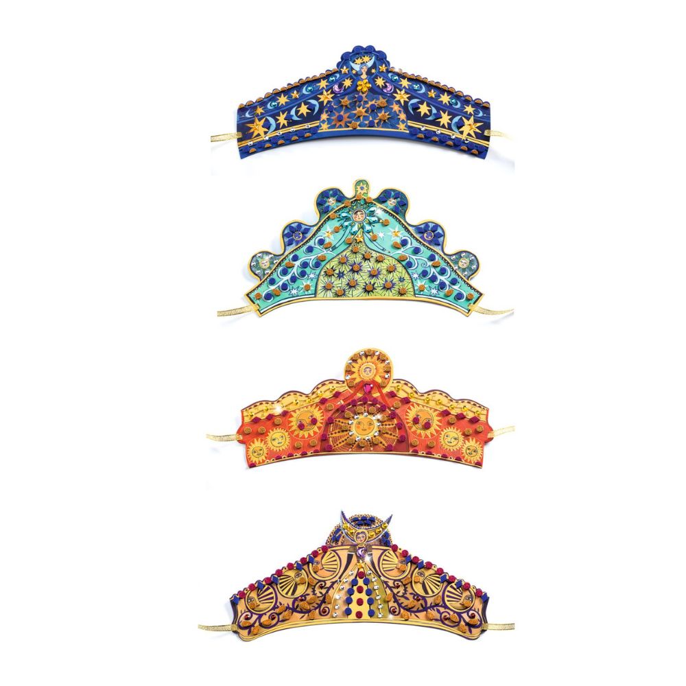 Djeco Do It Yourself, 4 Mosaic Tiaras Enchantresses - Mosaic Kits - Image 3