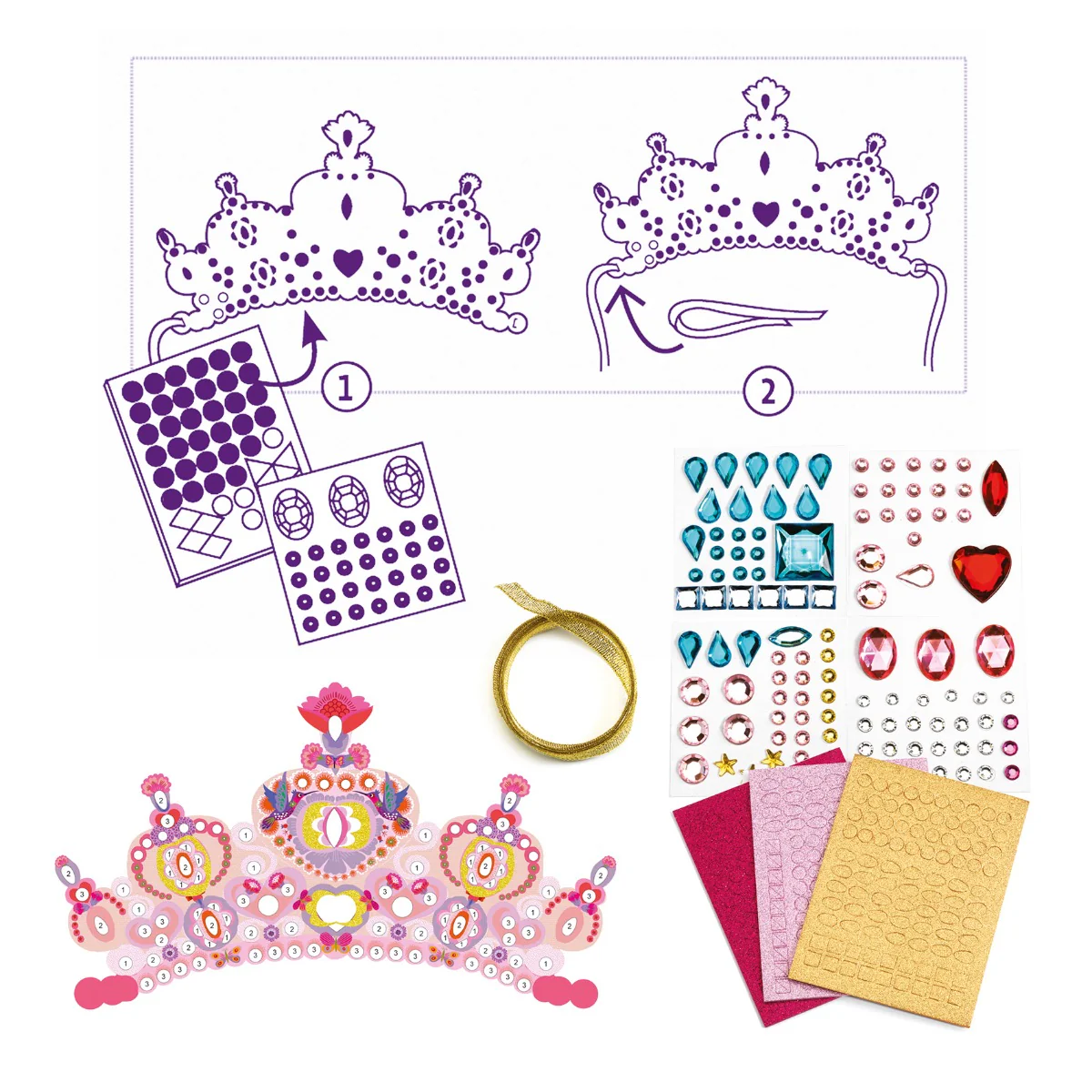 Djeco Do It Yourself - Mosaic Tiaras - Like a Princess - Image 3
