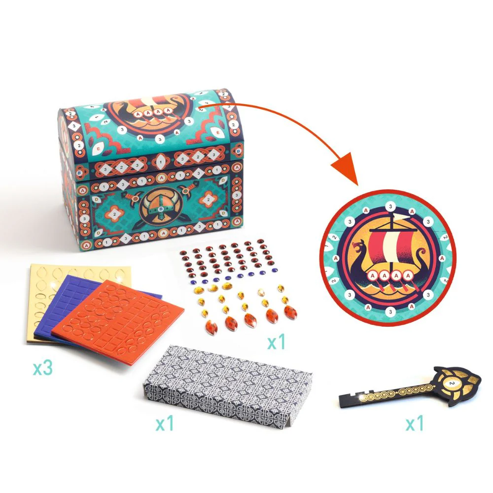 Djeco Do It Yourself Mosaics - Super Treasure Box to Decorate - Image 3