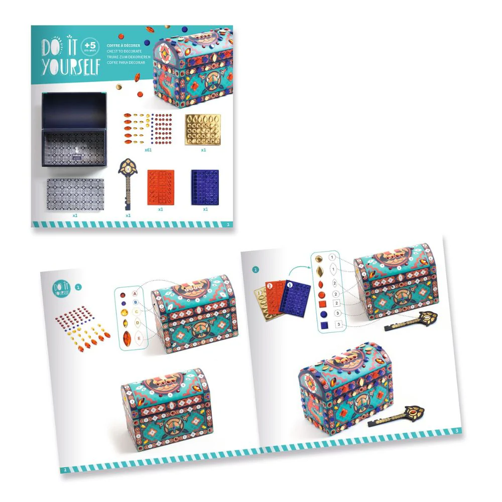 Djeco Do It Yourself Mosaics - Super Treasure Box to Decorate - Image 4