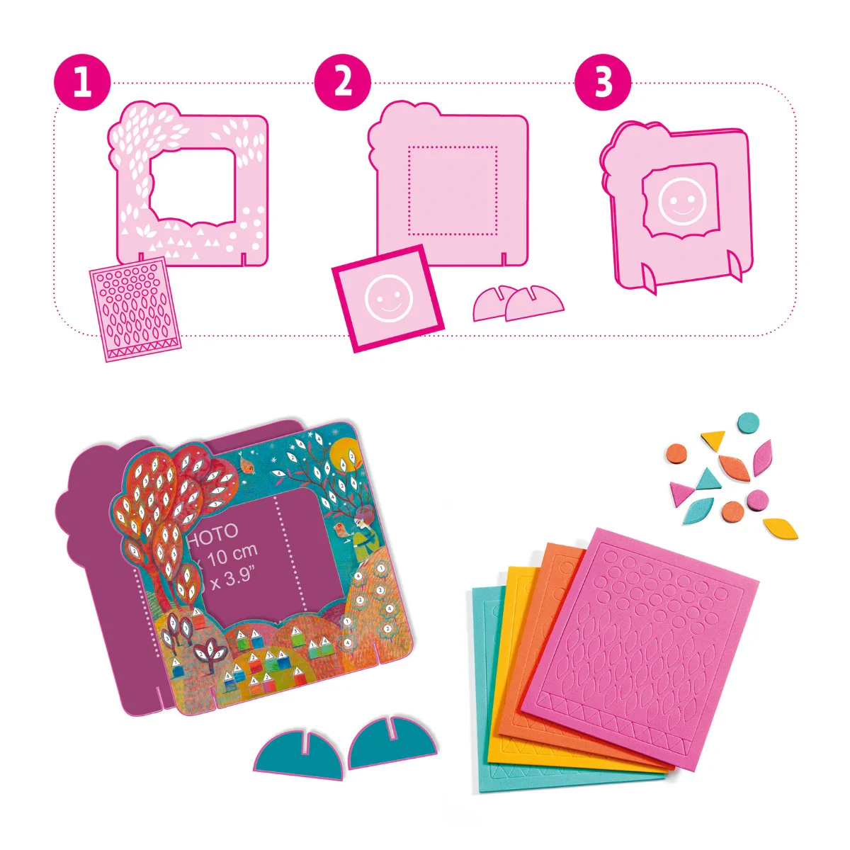 Djeco Do It Yourself Mosaic Photo Frames to Decorate - Fairy - Image 3