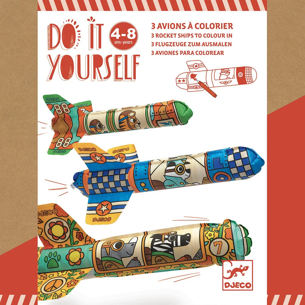 Djeco Do It Yourself - 3 Rocket Ships to Colour Rocket Craft - Image 6