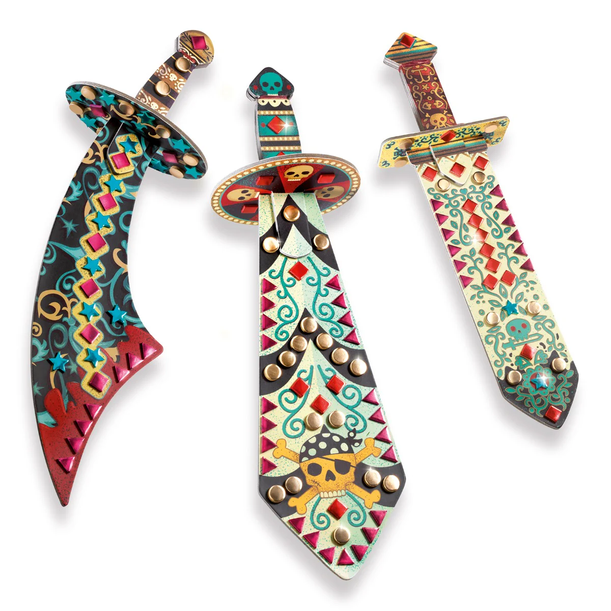Djeco Do It Yourself - 3 Mosaic Swords to Decorate Like a Pirate - Image 5