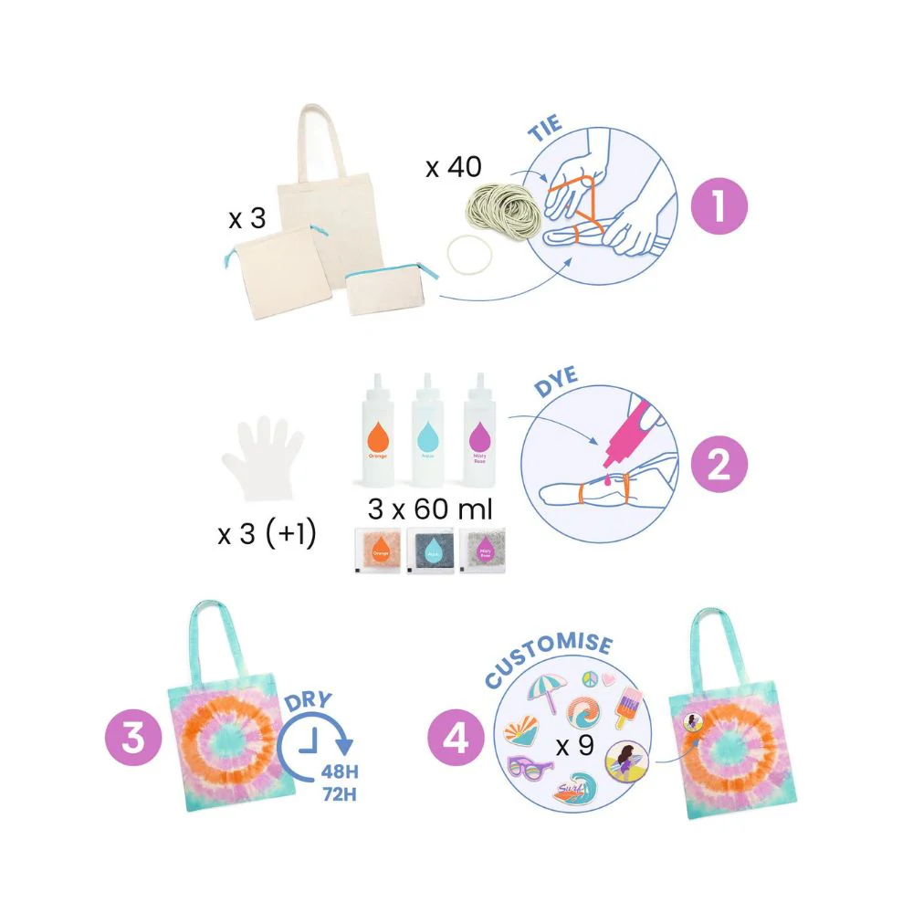 Djeco Do It Yourself Tie Dye Kit - Gifts For 8 Year Olds - Image 3