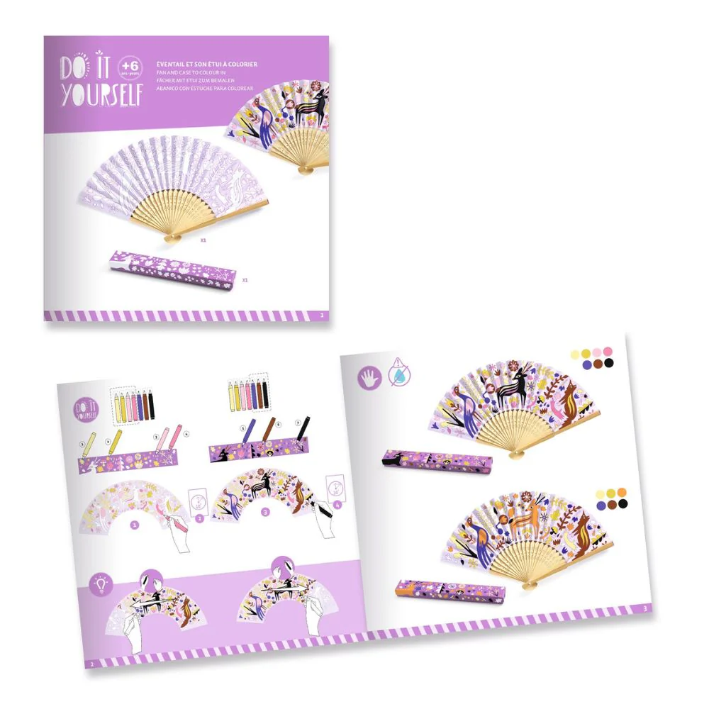 Djeco Do It Yourself - Woodland Beauty Fan To Colour - Image 4