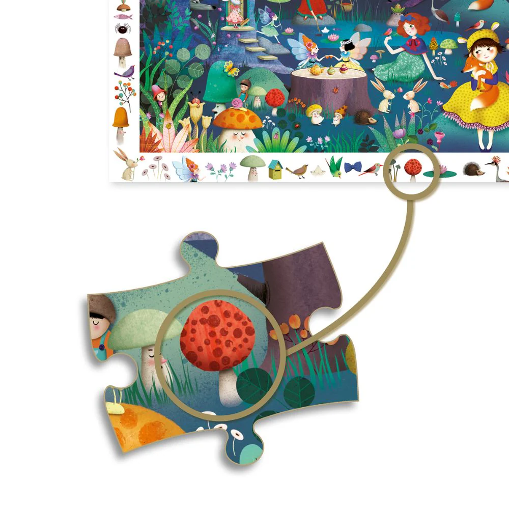 Djeco Observation Childrens Jigsaw Puzzle - Enchanted Forest - Image 3