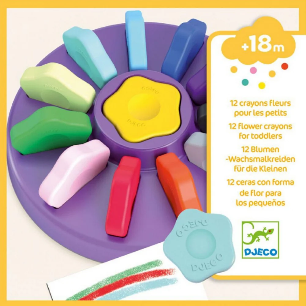 Djeco 12 Flower Crayons For Little Ones - Image 4