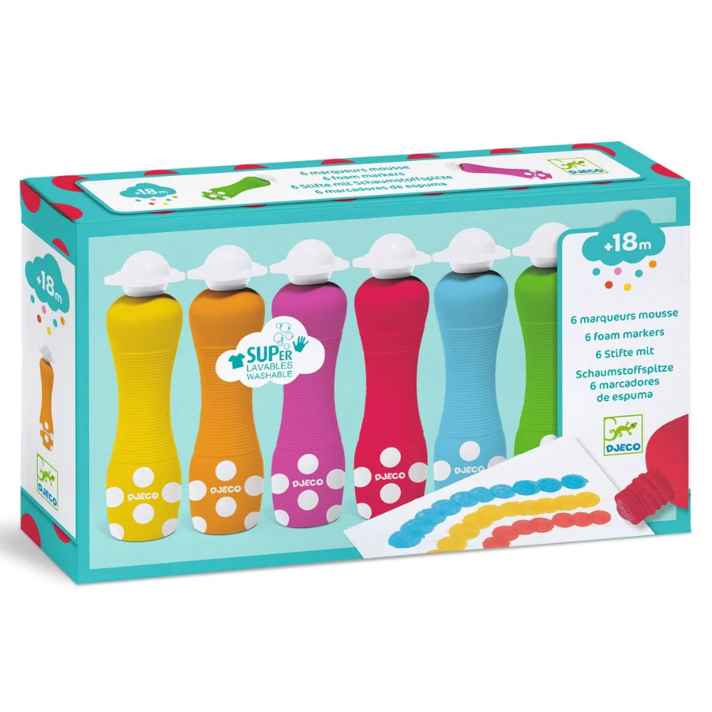 Djeco 6 Foam Markers For Little Ones - Image 4