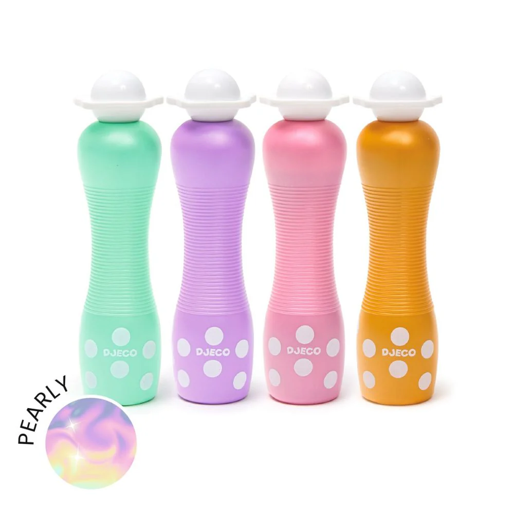Djeco Foam Markers - Toddler Crafts 3-6 yrs Easy Hold Chunky Markers Pearl Colours - Image 2