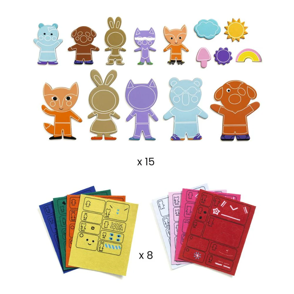 Djeco Do It Yourself - Funky Family - 15 Magnets to Decorate - Image 3
