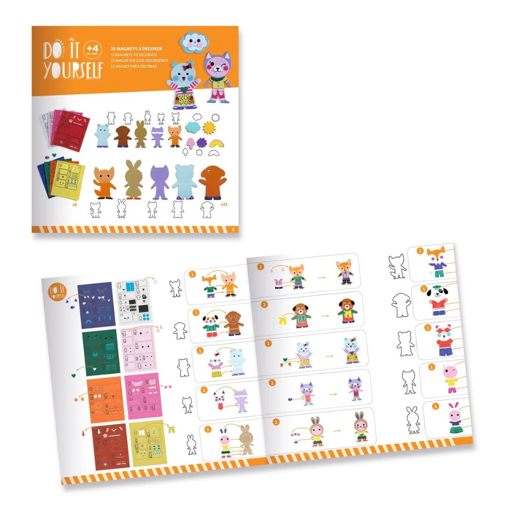 Djeco Do It Yourself - Funky Family - 15 Magnets to Decorate - Image 5