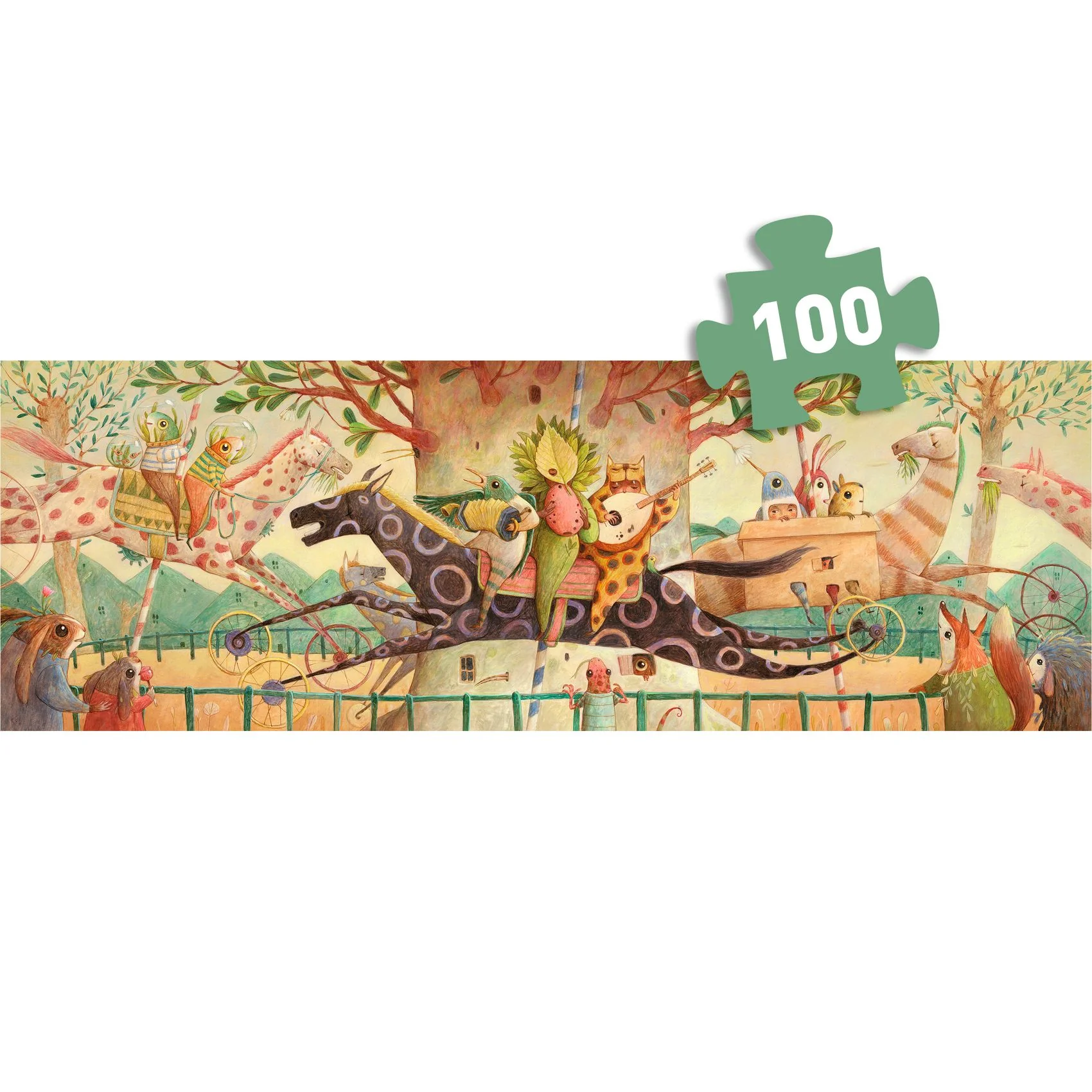 Djeco Gallery 100 Piece Jigsaw Puzzle, Wonderful Ride - Image 4