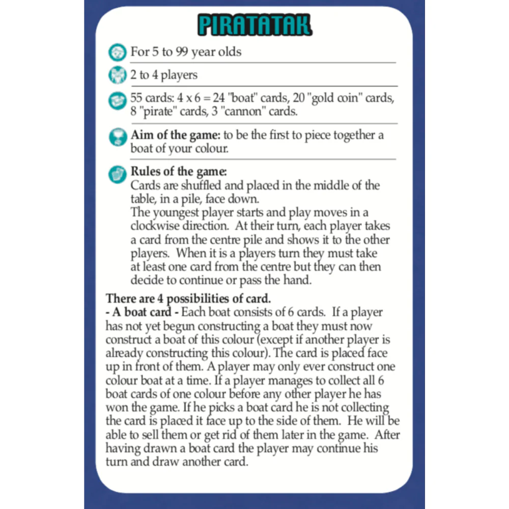 Djeco Card Games For Kids - Piratatak A Strategy Game - Image 4