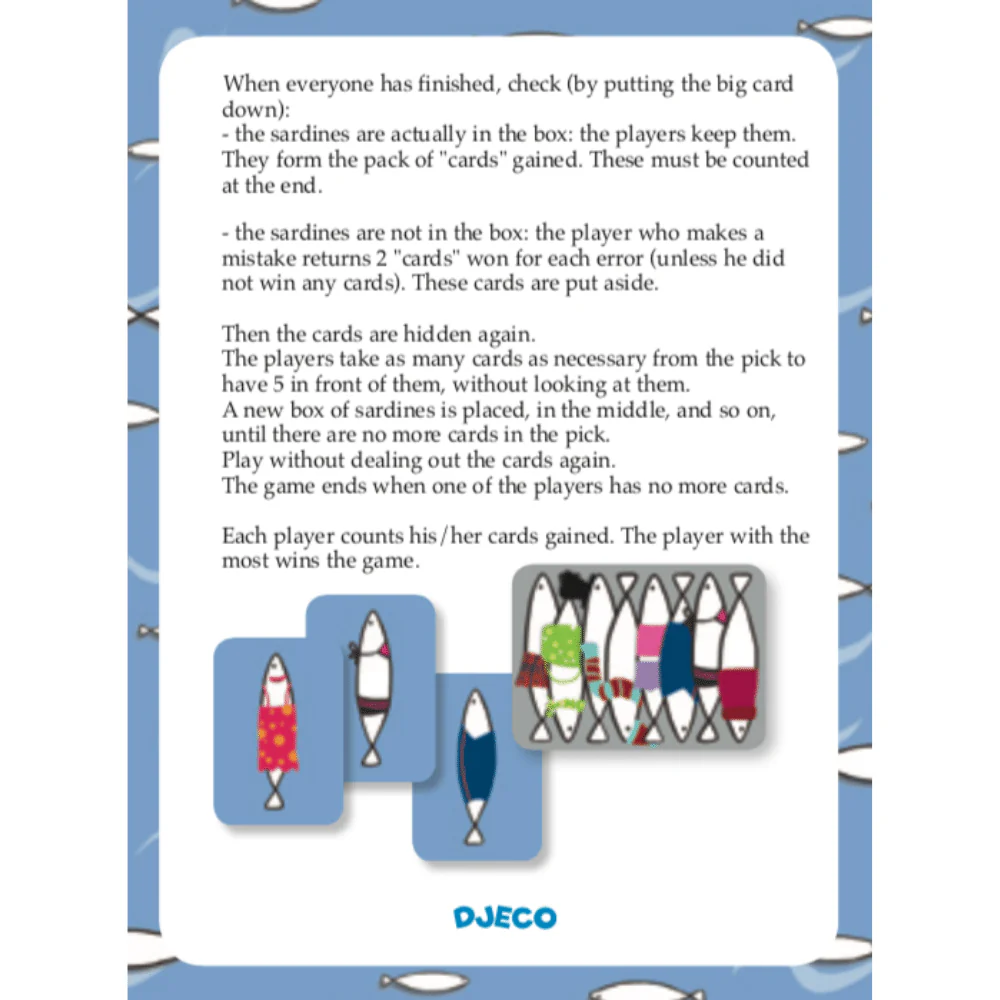 Djeco Card Games For Kids - Sardines Memory Game - Image 3