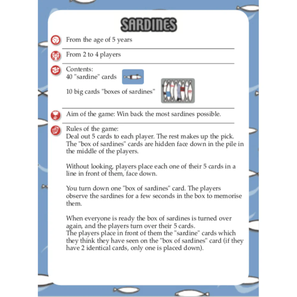 Djeco Card Games For Kids - Sardines Memory Game - Image 4