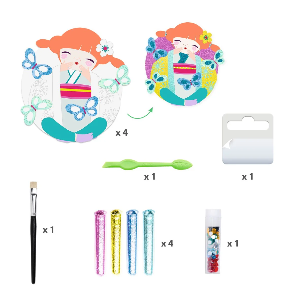 Djeco Glitter Boards, Onnanoko - Djeco Craft Kits - Image 3