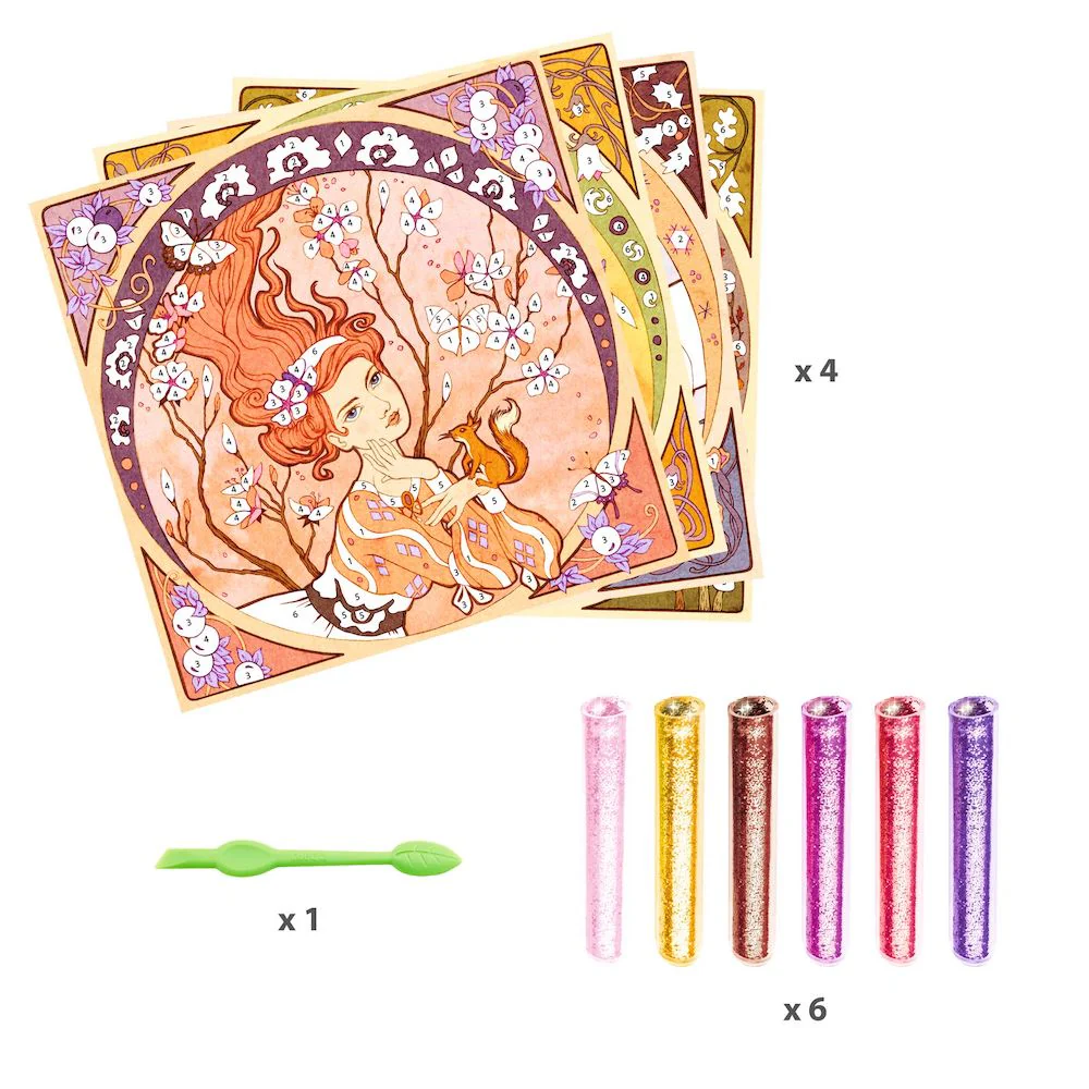 Djeco Inspired By - Divine (Alfons Mucha) Glitter Art Activity - Image 3