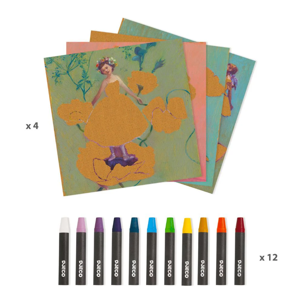 Djeco Inspired By - The Ballerina (Edgar Degas) Oil Pastel Set - Image 4