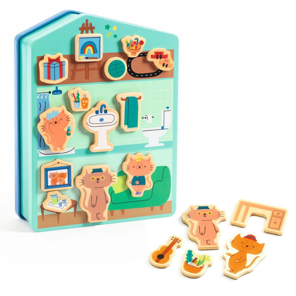 Djeco InZeBox InZeHouse - Wooden Magnetics Game - Image 4