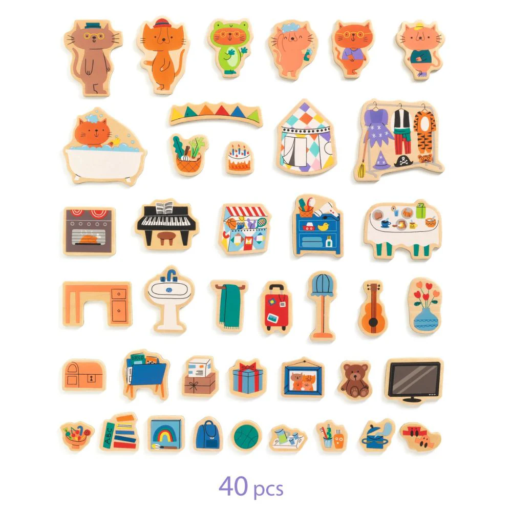 Djeco InZeBox InZeHouse - Wooden Magnetics Game - Image 7