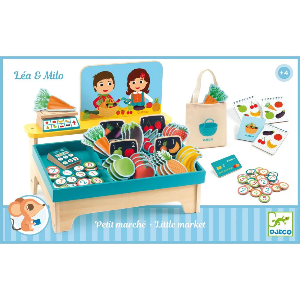 Djeco Léa & Milo Little Market - Pretend Play Toys - Image 5