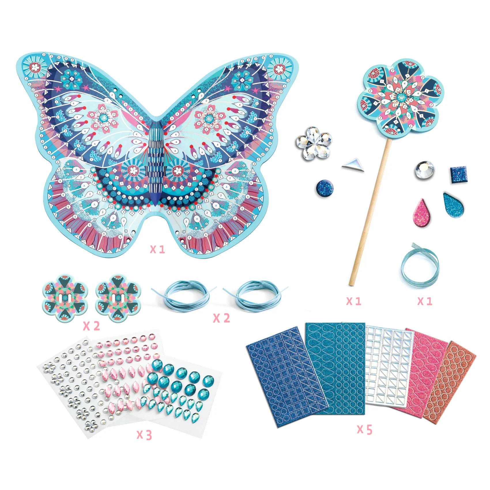 Djeco Like A Fairy Mosaics For Kids - Make Your Own Fairy Wings! - Image 4