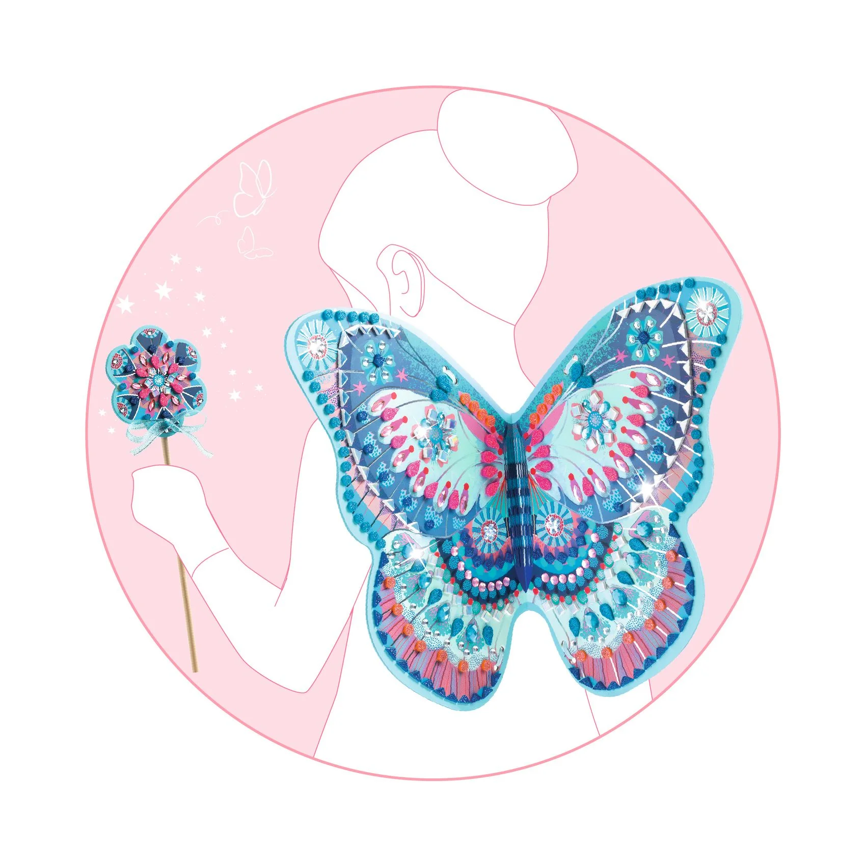 Djeco Like A Fairy Mosaics For Kids - Make Your Own Fairy Wings! - Image 8