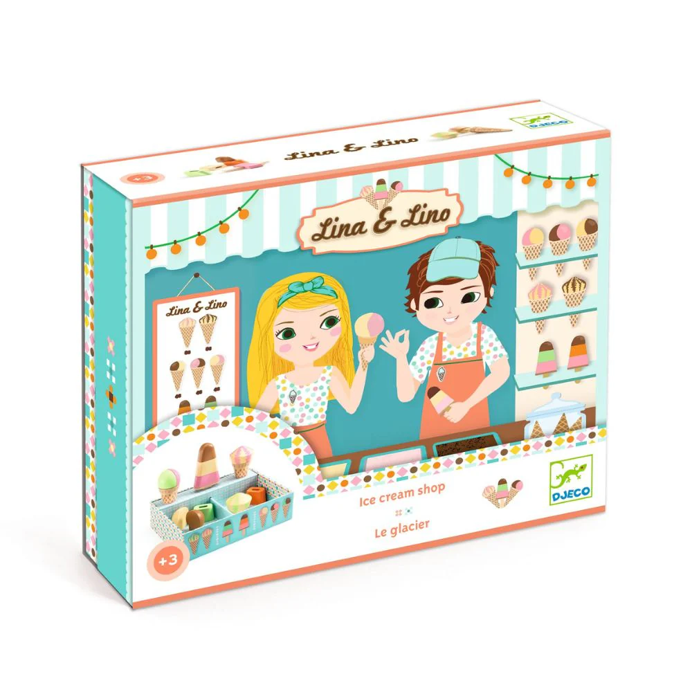Djeco Lina & Lino Ice Cream Parlour - Role Play Toys - Image 6