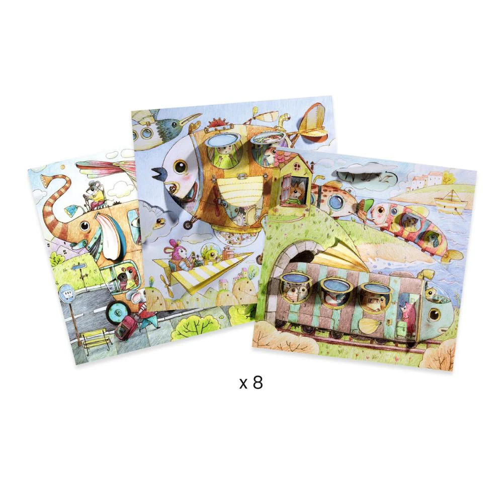 Djeco Little Doors Colouring Sheets - Malo's Trip - Image 4