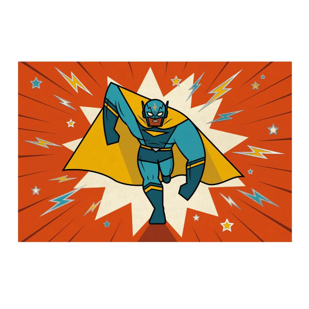 8 Super Hero Party Invitations & Stickers - Pow ! Bang ! - Image 3