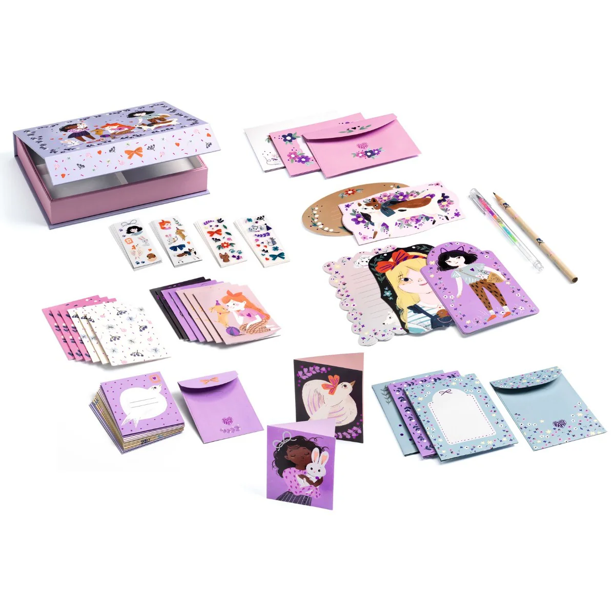 Djeco Lovely Paper - Lucille Correspondence Set - Kids Stationery Set - Image 3