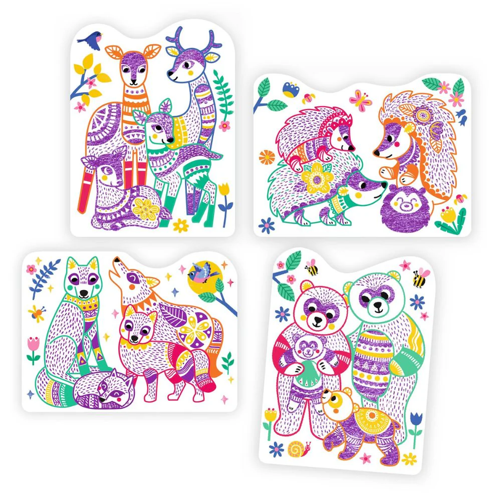 Djeco Magic Colouring Reveal Pictures, Forest Families - Image 4