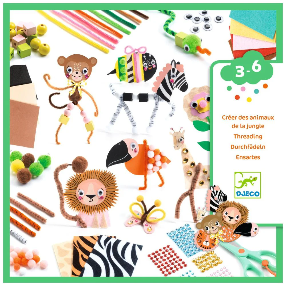 Djeco Make Your Own Jungle Animals Craft Kit for Ages 3-6 yrs - Image 4