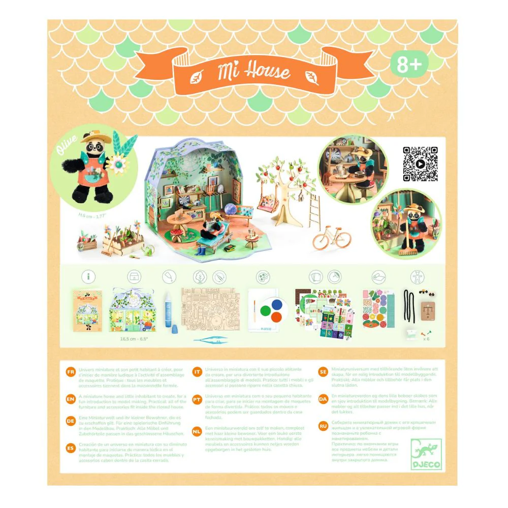 Djeco Mi House Olive, Make Your Own Mini House with Figurines - Image 12