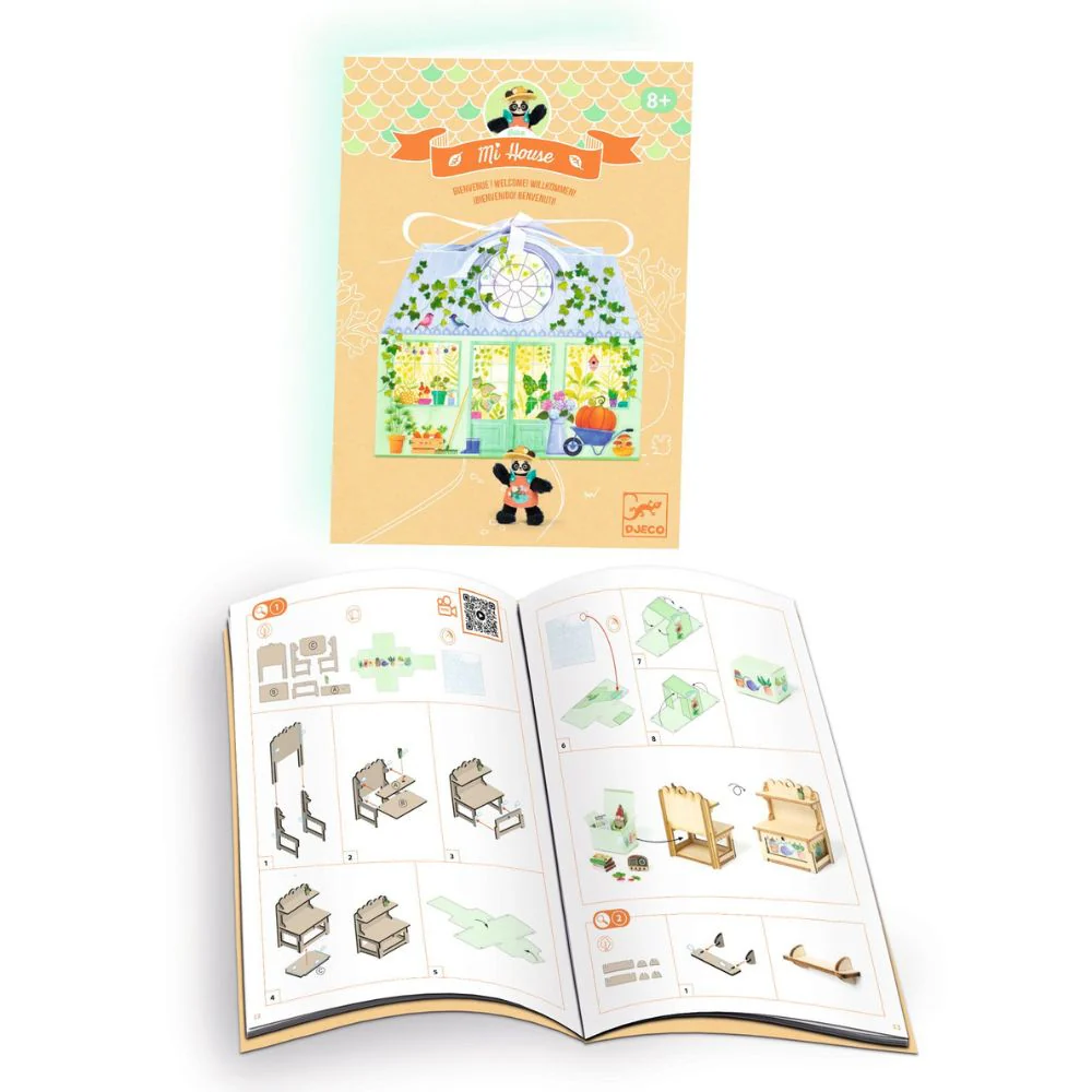Djeco Mi House Olive, Make Your Own Mini House with Figurines - Image 5