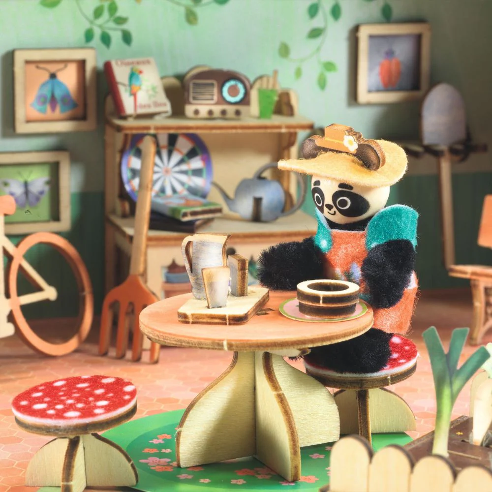 Djeco Mi House Olive, Make Your Own Mini House with Figurines - Image 8