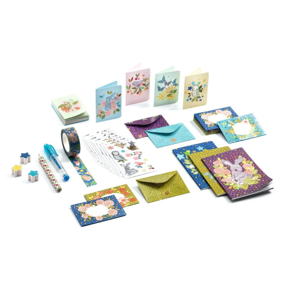 Djeco Lovely Paper - Mini Elodie Box - Children's Stationery Set - Image 2