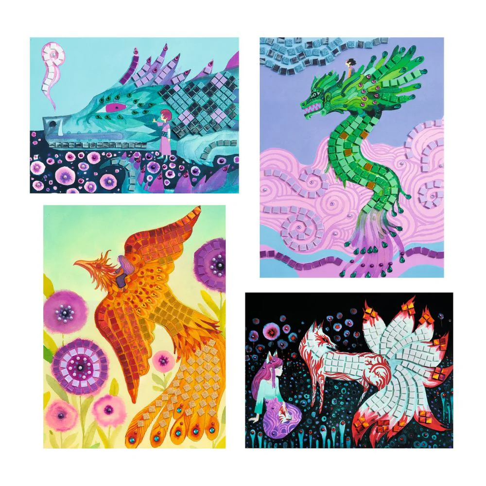 Djeco Mosaic, Mythical Creatures Mosaic Kit 6 yrs + - Image 2
