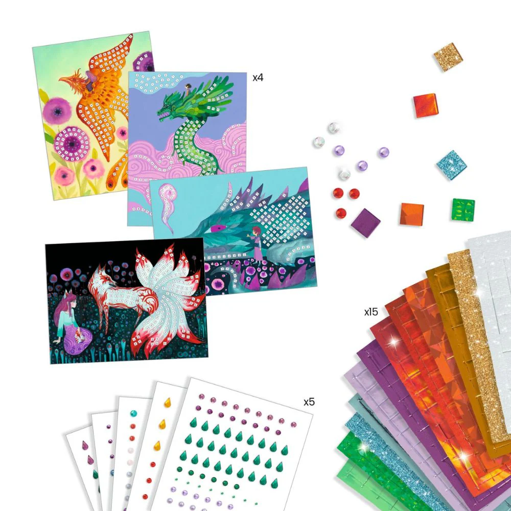 Djeco Mosaic, Mythical Creatures Mosaic Kit 6 yrs + - Image 3